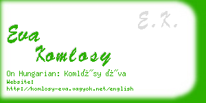 eva komlosy business card